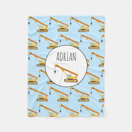 Crane Construction Truck — Aangepaste naam Fleece Deken (Voorkant)
