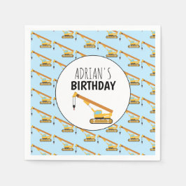 Crane Construction Truck Boy Birthday Party Servet