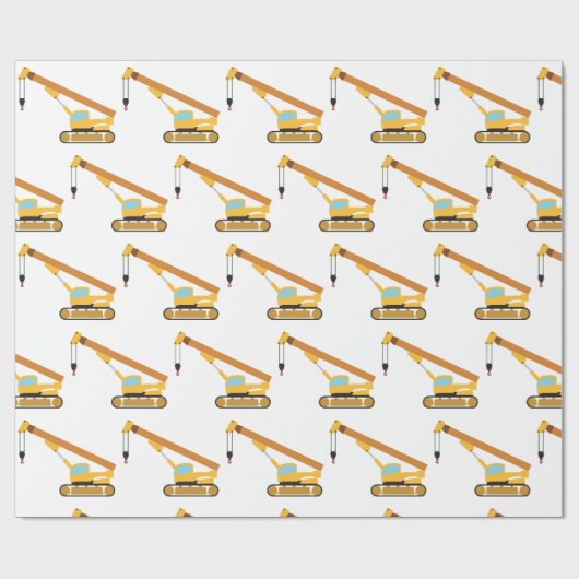 Crane Construction Truck Cadeaupapier (Vlak)