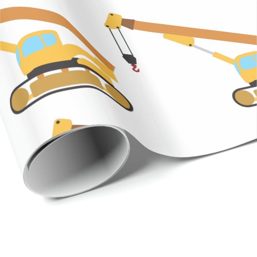 Crane Construction Truck Cadeaupapier (Rol Hoek)