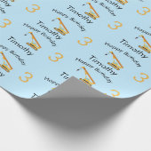 Crane Construction Truck Custom Name & Age Cadeaupapier (Hoek)