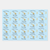 Crane Construction Truck Custom Name & Age Inpakpapier Vel (Voorkant 2)