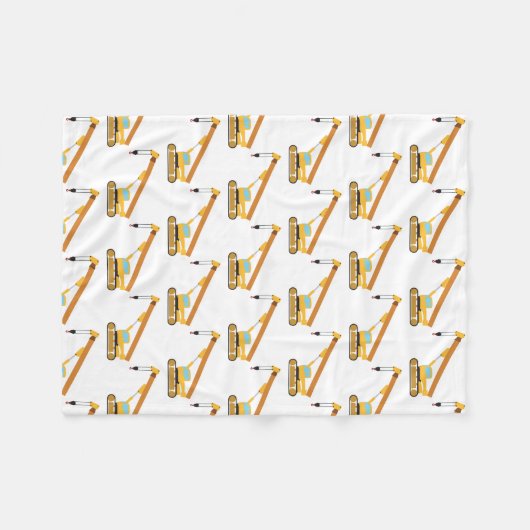 Crane Construction Truck Fleece Deken (Voorkant (Horizontaal))