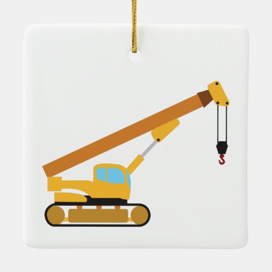 Crane Construction Truck Keramisch Ornament (Achterkant)