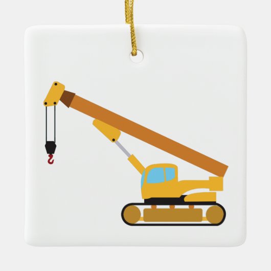 Crane Construction Truck Keramisch Ornament (Voorkant)