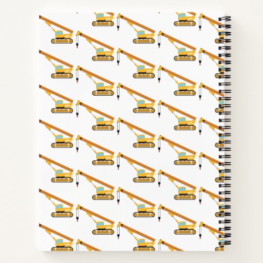 Crane Construction Truck Kinder Monogram Notitieboek (Achterkant)