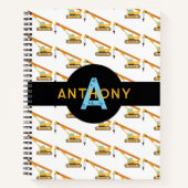 Crane Construction Truck Kinder Monogram Notitieboek (Voorkant)
