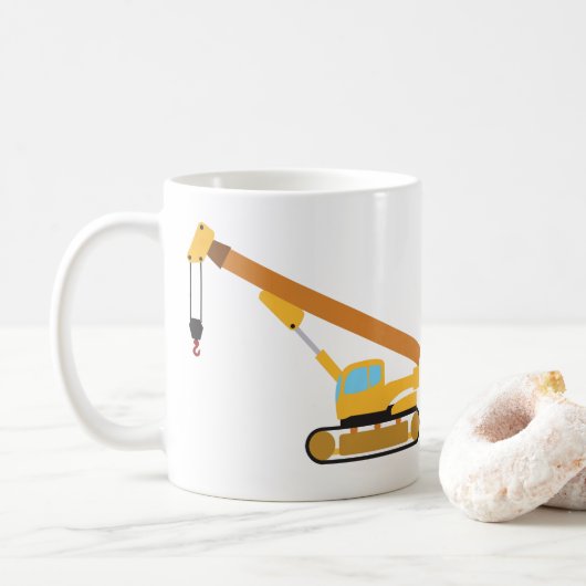 Crane Construction Truck Koffiemok (Met donut)