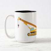 Crane Construction Truck Tweekleurige Koffiemok (Links)