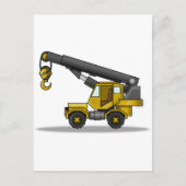 Crane Construction Vehicle voor gele en zwarte Car Briefkaart (Voorkant)