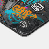 Crâne Cyber-Graffiti et Manettes Néon (tapis souri Bureaumat (Hoek)