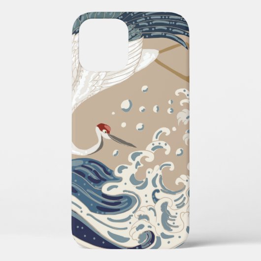 Crane en Japanse golfillustratie. Traditioneel Case-Mate iPhone Case (Achterkant)