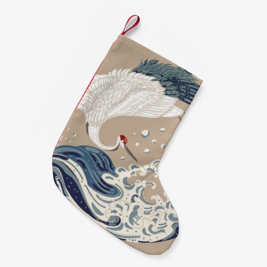 Crane en Japanse golfillustratie. Traditioneel Kleine Kerstsok (Voorkant (Hangend))