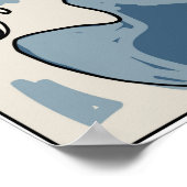 Crane en Japanse golfillustratie Traditionele C Poster (Hoek)