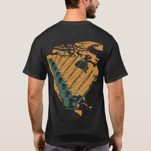 CRANE-EXPLOITANT NORTH AMERICA JIGSAW PUZZLE MAP T-SHIRT (Achterkant)