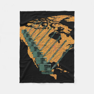 CRANE-EXPLOITANT US MAP JIGSAW PUZZLE OPERATOR FLEECE DEKEN