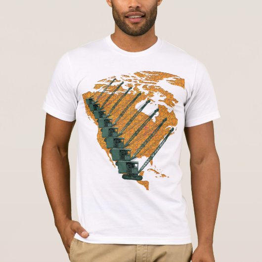 CRANE-EXPLOITANT US MAP JIGSAW PUZZLE OPERATOR T-SHIRT (Voorkant)