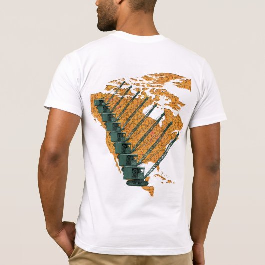 CRANE-EXPLOITANT US MAP JIGSAW PUZZLE OPERATOR T-SHIRT (Achterkant)