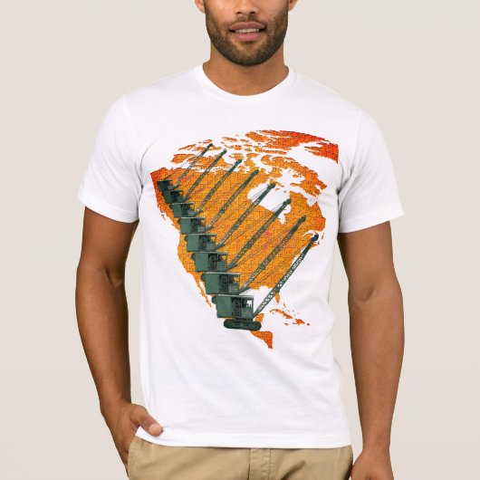 CRANE-EXPLOITANT US MAP JIGSAW PUZZLE OPERATOR T-SHIRT (Voorkant)