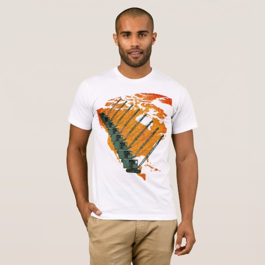 CRANE-EXPLOITANT US MAP JIGSAW PUZZLE OPERATOR T-SHIRT (Voorkant volledig)