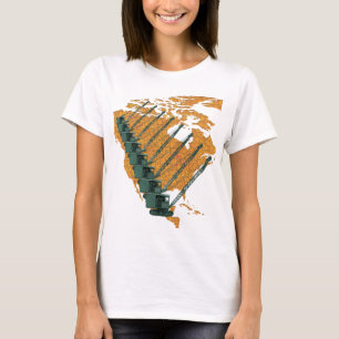 CRANE-EXPLOITANT US MAP JIGSAW PUZZLE OPERATOR T-SHIRT