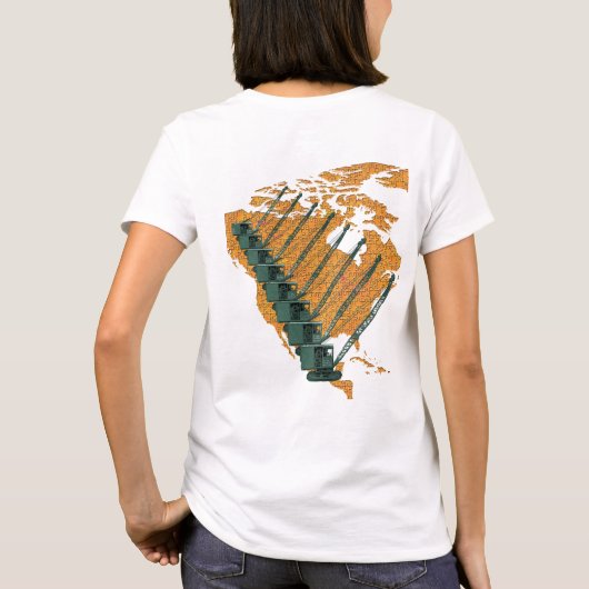 CRANE-EXPLOITANT US MAP JIGSAW PUZZLE OPERATOR T-SHIRT (Achterkant)