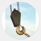 Crane Hook Ronde Sticker (Voorkant)