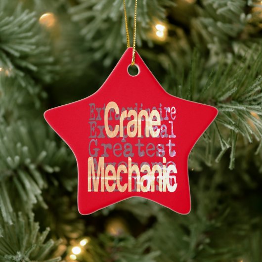 Crane Mechanic Extraordinaire Keramisch Ornament (Boom)