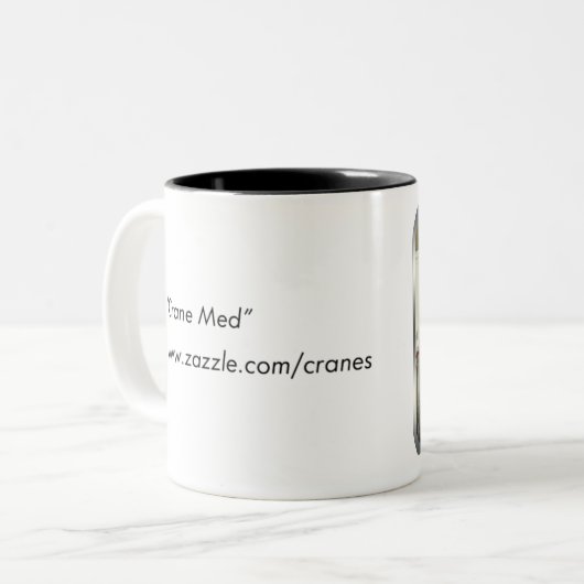 Crane Med Tweekleurige Koffiemok (Voorkant links)