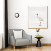 Crane Minimalist Aesthetic White Beige B-2 Poster