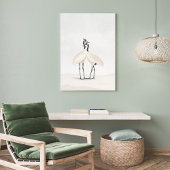 Crane Minimalist Aesthetic White Beige B-3 Poster