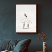 Crane Minimalist Aesthetic White Beige B-3 Poster