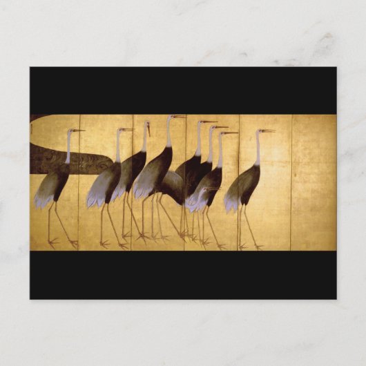 Crane, Ogata Korin Japanse Fine Art Briefkaart (Voorkant)