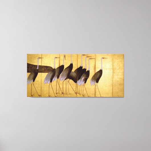 Crane, Ogata Korin Japanse Fine Art Canvas Afdruk (Voorkant)