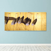 Crane, Ogata Korin Japanse Fine Art Canvas Afdruk (Insitu (Houten vloer))