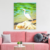 Crane on the Mismaloya River 0335 Art Canvas Afdruk (Insitu (Woonkamer))
