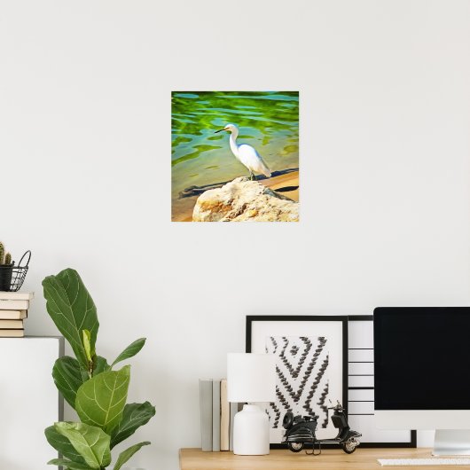 Crane on the Mismaloya River 0335 Art Print (Thuiskantoor)