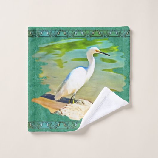 Crane on the Mismaloya River 0335 Bad Handdoek (Wasdoekje)