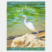 Crane on the Mismaloya River 0335 Fleece Deken (Voorkant)