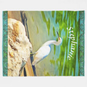 Crane on the Mismaloya River 0335 Fleece Deken (Voorkant (Horizontaal))