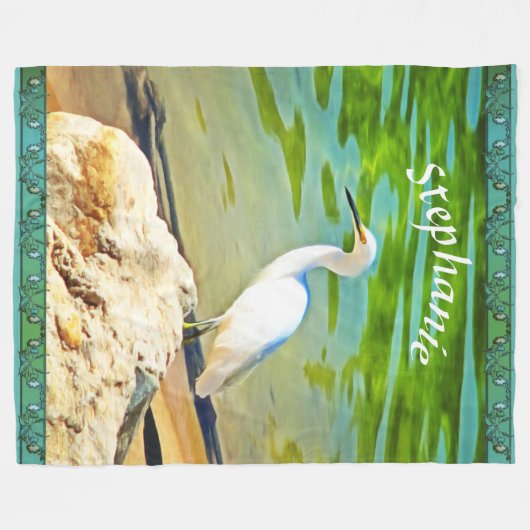 Crane on the Mismaloya River 0335 Fleece Deken (Voorkant (Horizontaal))