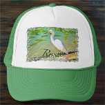 Crane on the Mismaloya River 0335 Trucker Pet<br><div class="desc">Schilderij "Crane On The Mismaloya River 0335" Collectie Ben je op zoek naar de zon uit je ogen te houden? Aangepaste petten zijn de perfecte manier om aan deze behoefte en meer te voldoen. Pas de voorkant aan en creëer is een onmisbaar accessoire dat je nooit zult achterlaten! Personaliseer op...</div>
