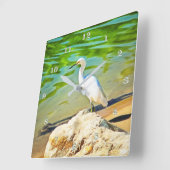 Crane on the Mismaloya River 0335 Vierkante Klok (Hoek)