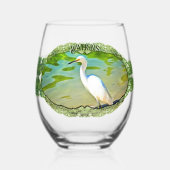 Crane on the Mismaloya River 0335 Wijnglas Zonder Voet (Voorkant)