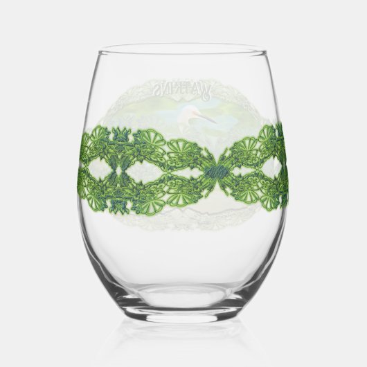 Crane on the Mismaloya River 0335 Wijnglas Zonder Voet (Achterkant)