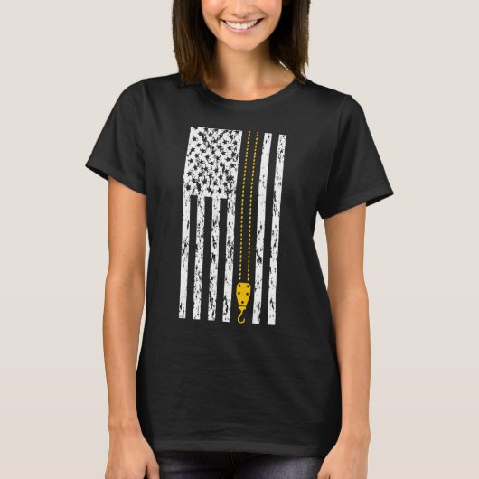 Crane Operator American Flag Crane Driver 1 T-shirt (Voorkant)
