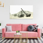 Crane Operator Crane Loading Truck  antiek Canvas Afdruk (Insitu (Woonkamer))