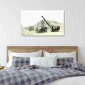 Crane Operator Crane Loading Truck  antiek Canvas Afdruk (Insitu (Slaapkamer))