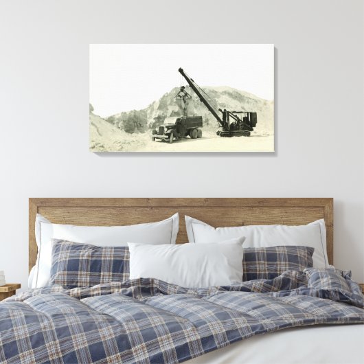 Crane Operator Crane Loading Truck  antiek Canvas Afdruk (Insitu (Slaapkamer))