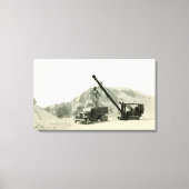 Crane Operator Crane Loading Truck antiek Canvas Afdruk (Voorkant)